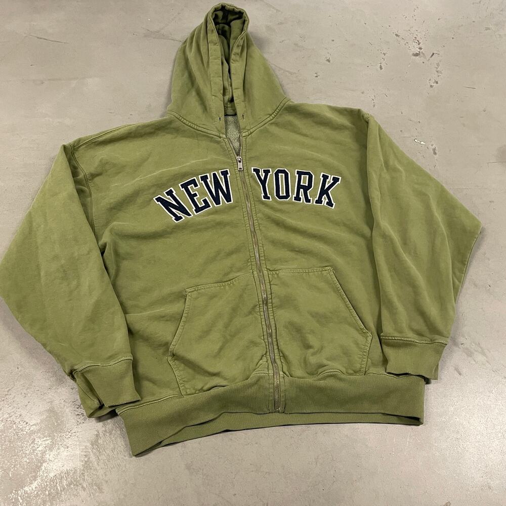 Green oversized New York brandy Melville hoodie